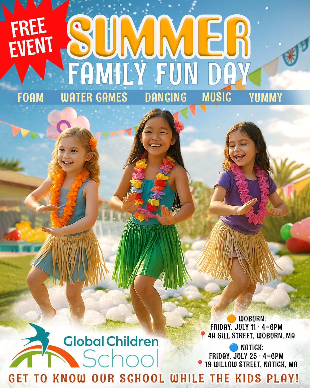 Colorful Global Children School family celebration artwork