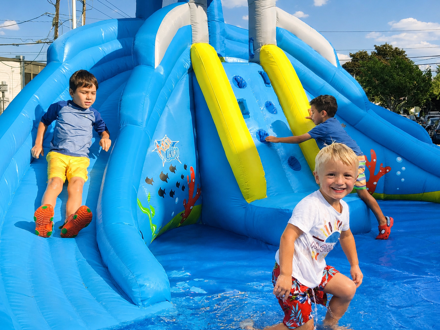 Children enjoying an active summer celebration at Global Children School